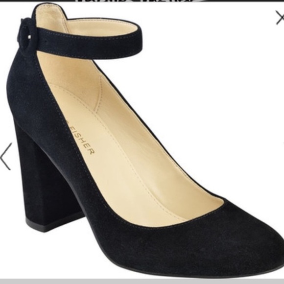 Marc Fisher | velvet Ion Block Heel Pump Black sz 7.5 - Picture 1 of 13